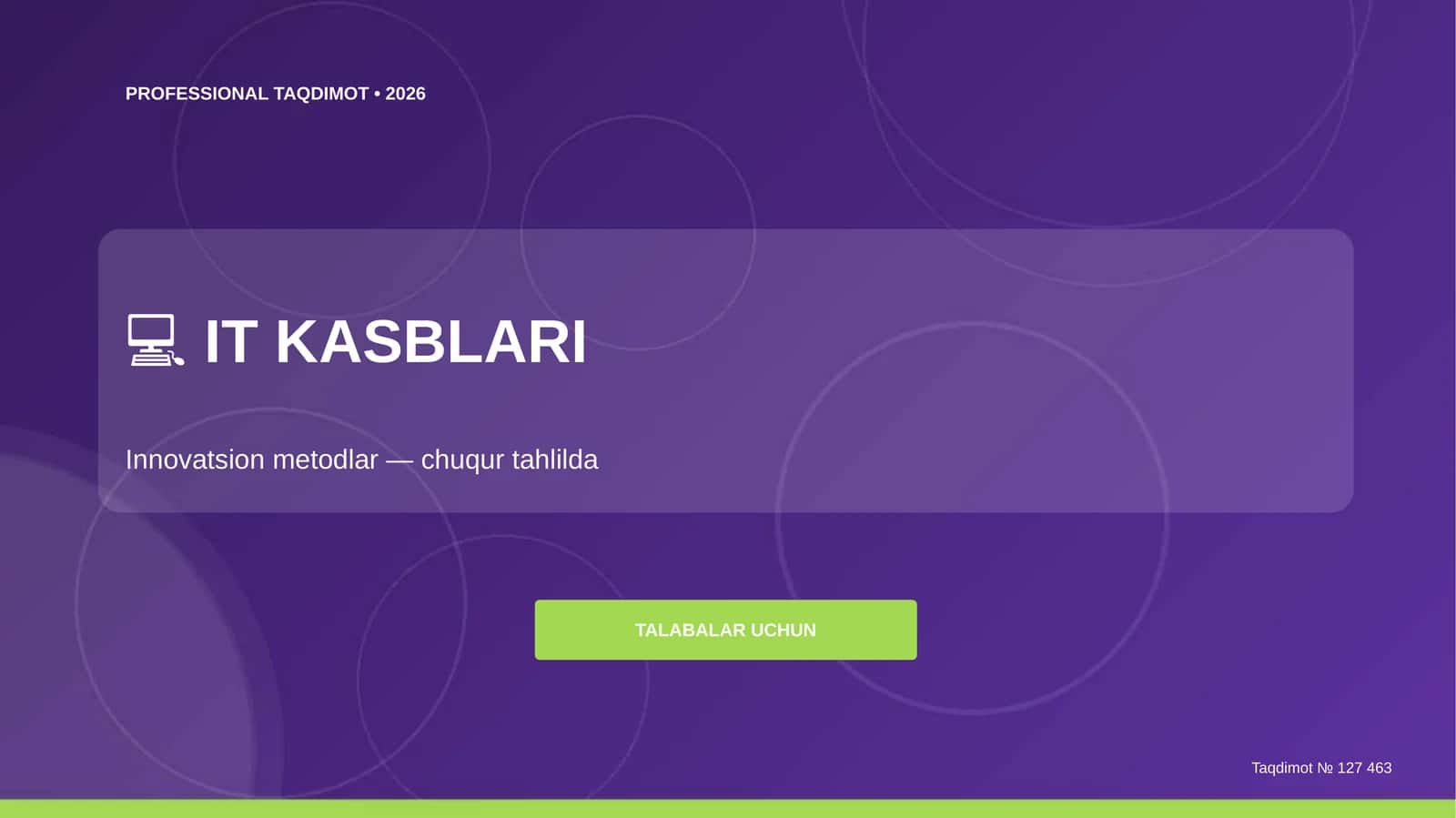 IT Kasblari: Innovatsion Metodlar 1