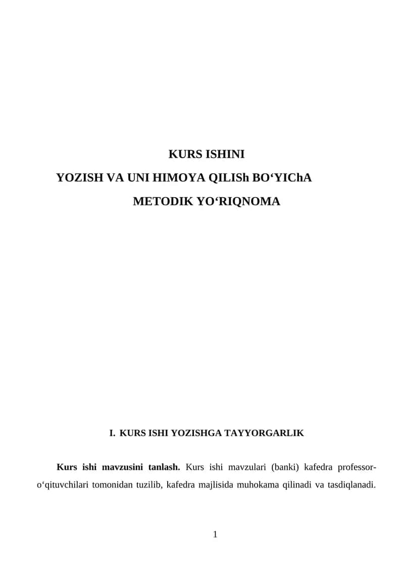YOZISH VA UNI HIMOYA QILISh BO'YIChA 1