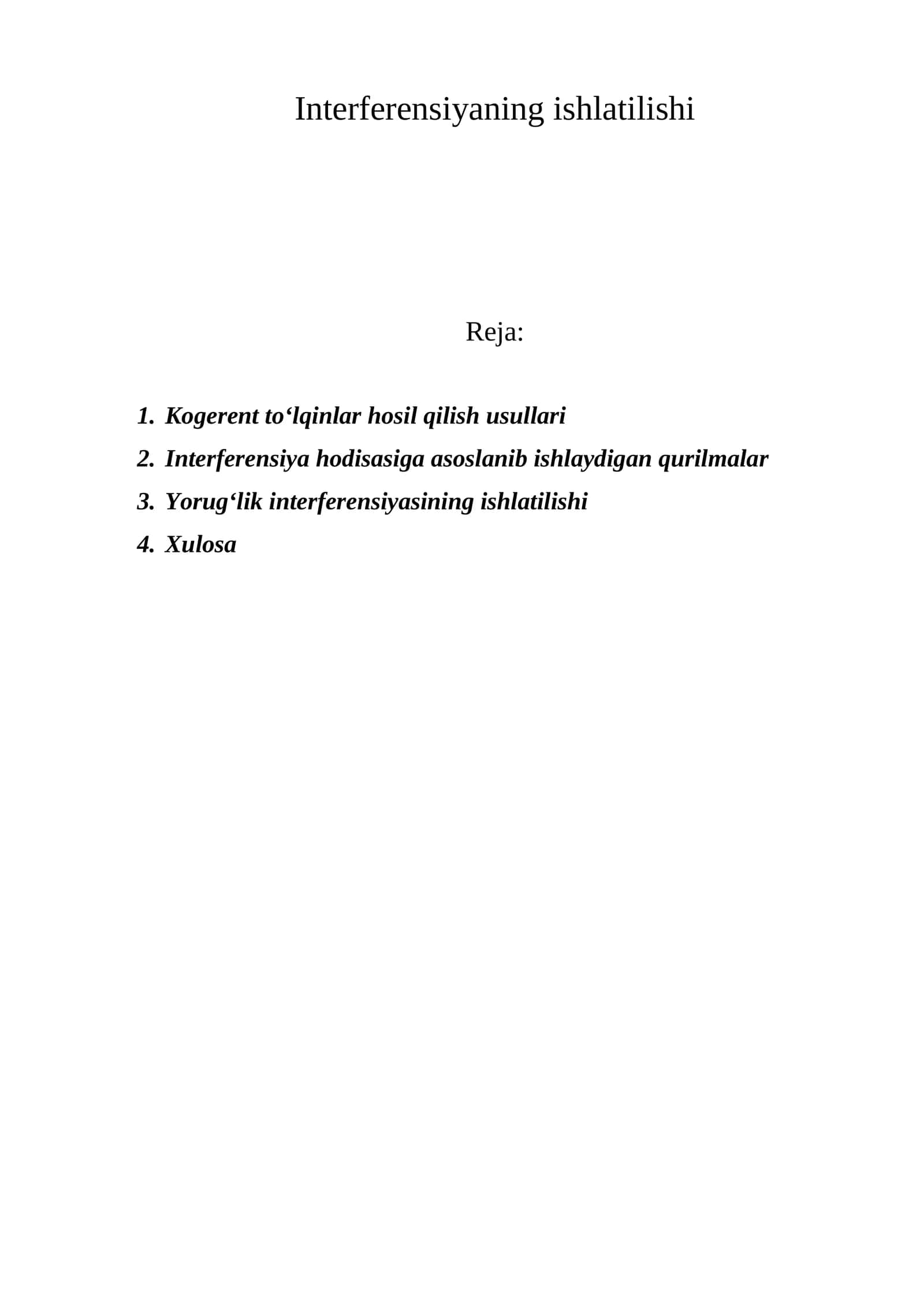 interferensiyaning ishlatilishi 1