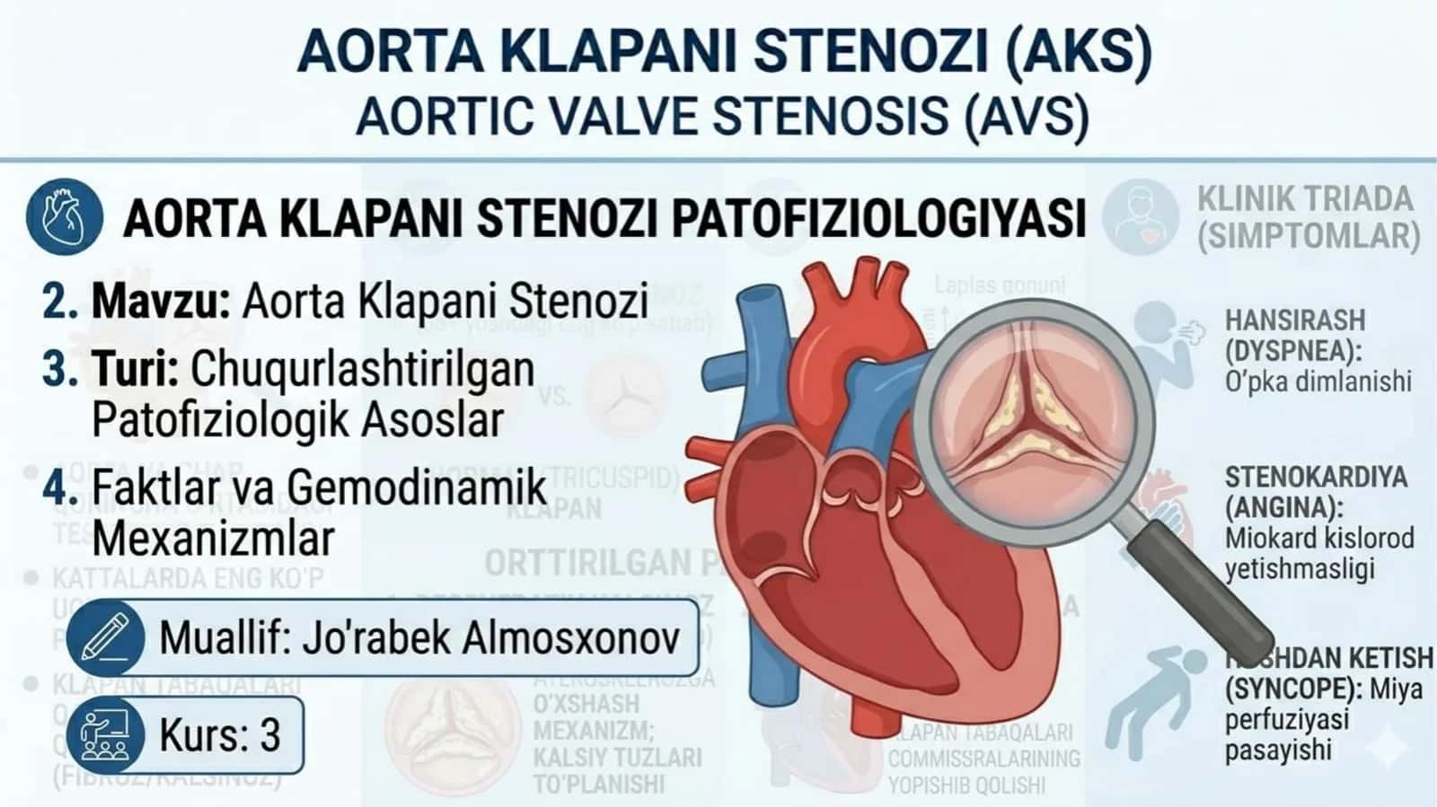 Aorta klapani stenozitaqdimot tibbi 1
