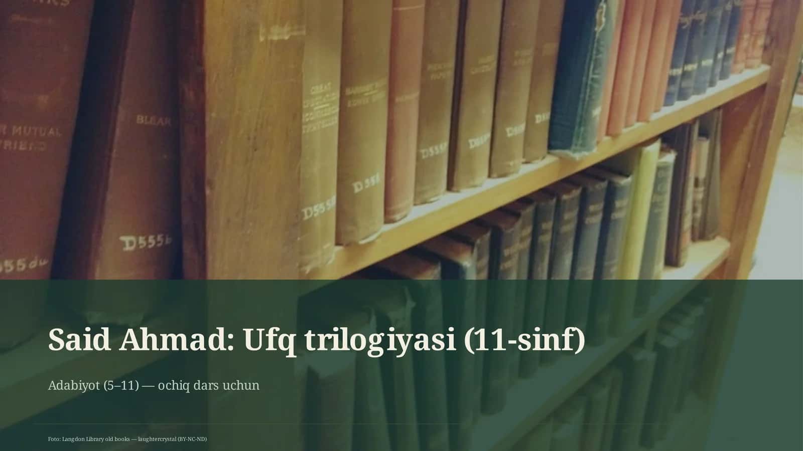 Ufq trilogiyasi (11-sinf) 1