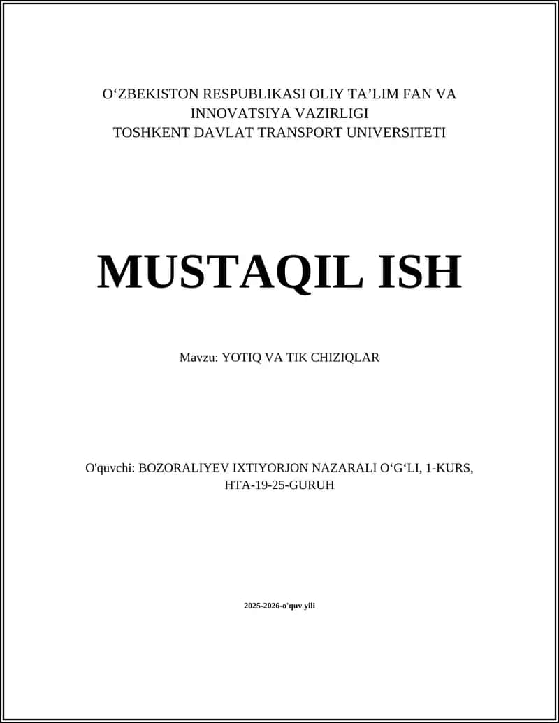 Yotiq va Tik Chiziqlar 1