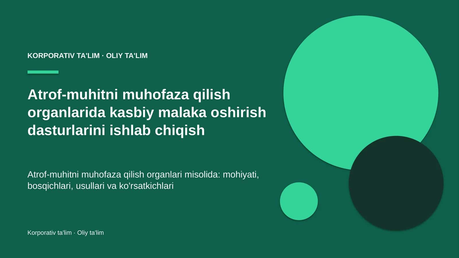 Atrof-muhitni muhofaza qilish organlarida kasbiy malaka oshirish dasturlarini ishlab chiqish 1