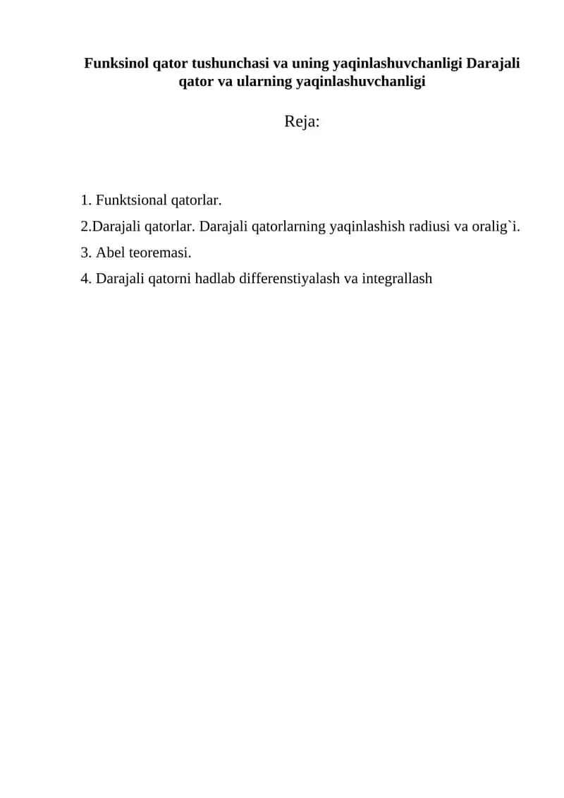 Funktsional qatorlar 1