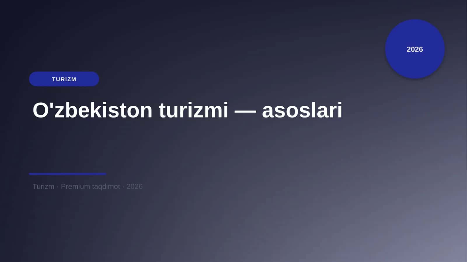 O'zbekiston turizmi — asoslari 1