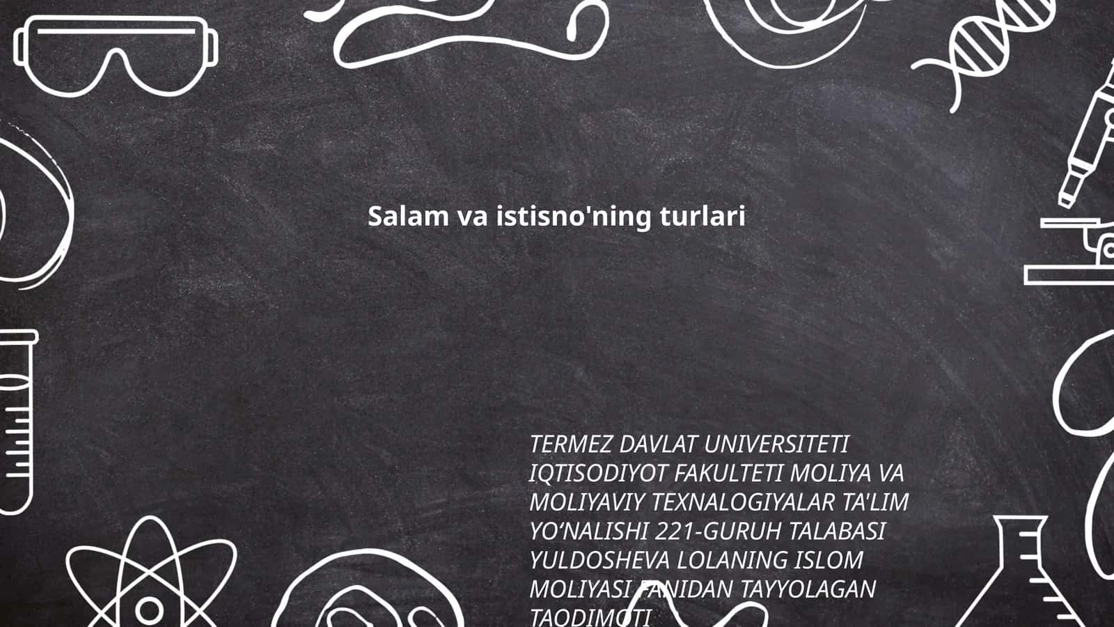Salam va istisno'ning turlari 1