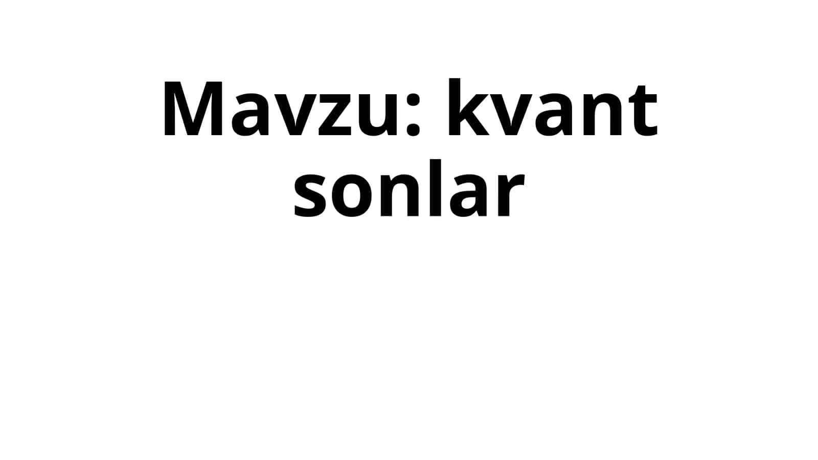 Kvantsonlar 1