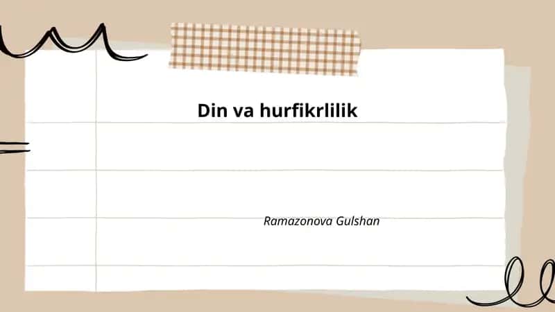 Din va hurfikrlilik 1