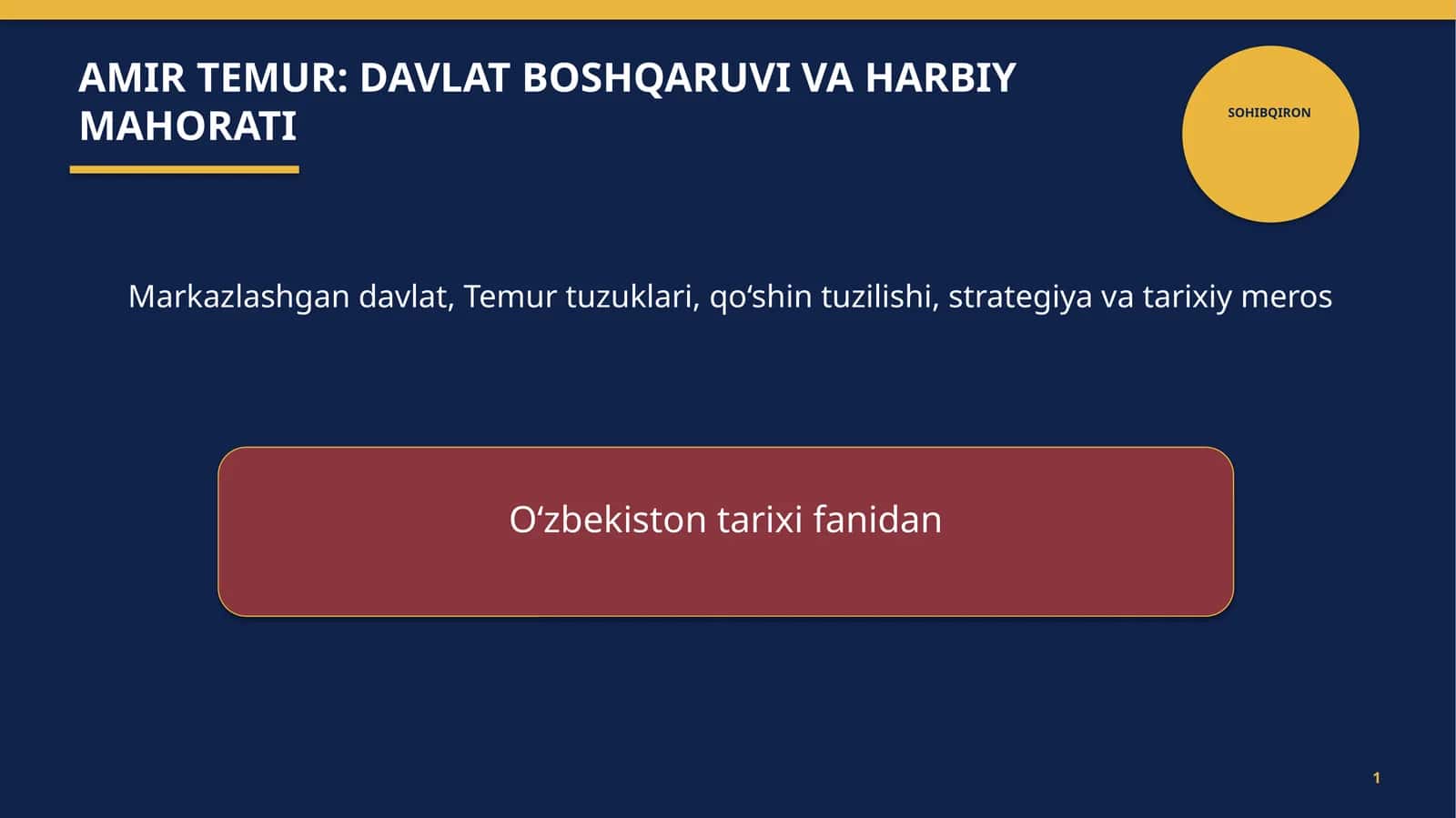 SOHIBQIRON 1