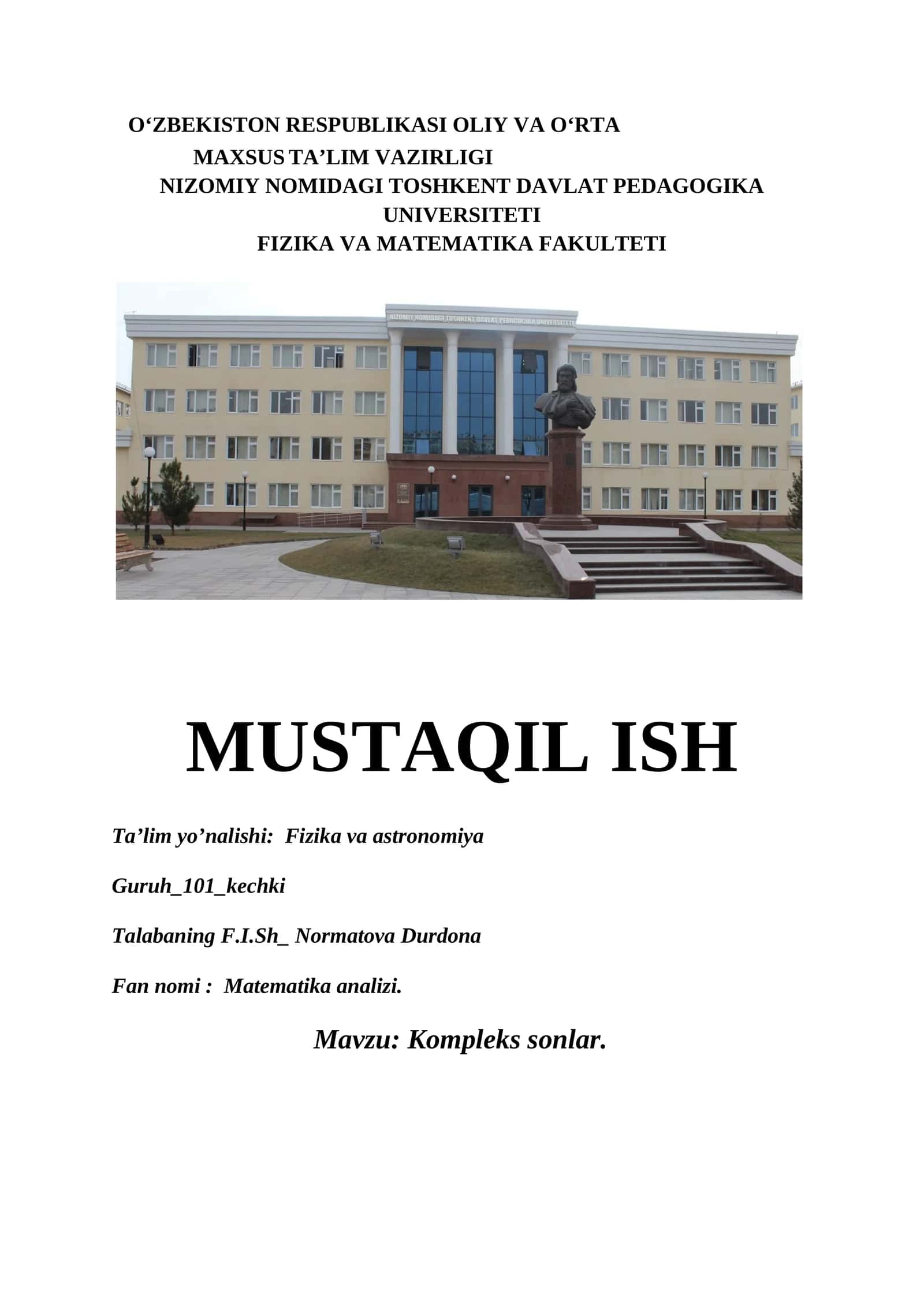 Matematika analizi 1