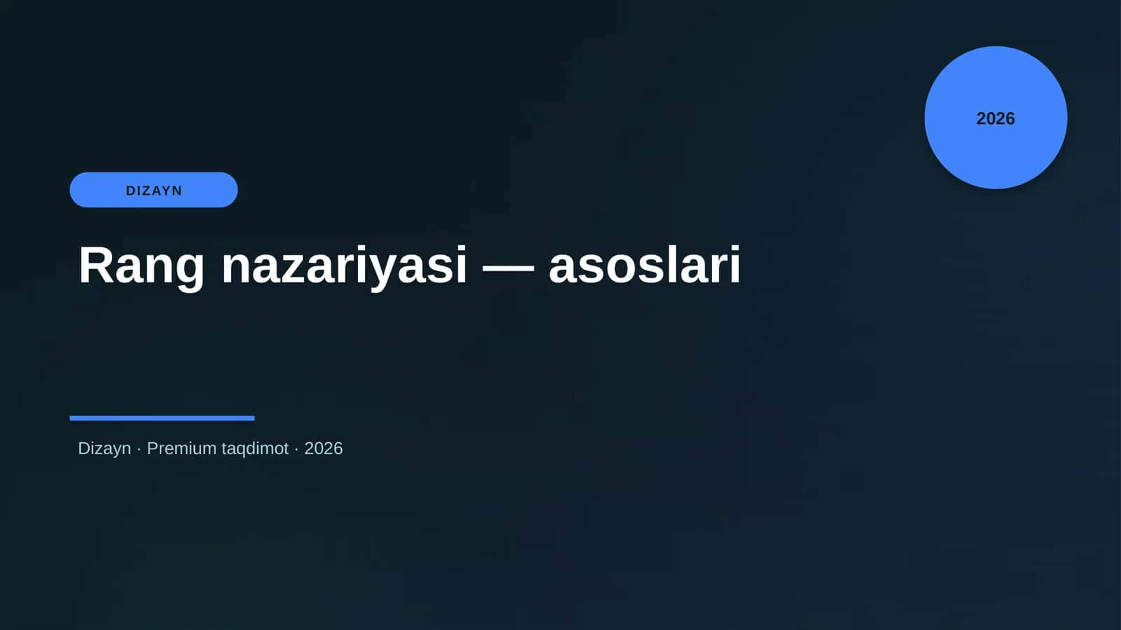 Rang nazariyasi — asoslari 1