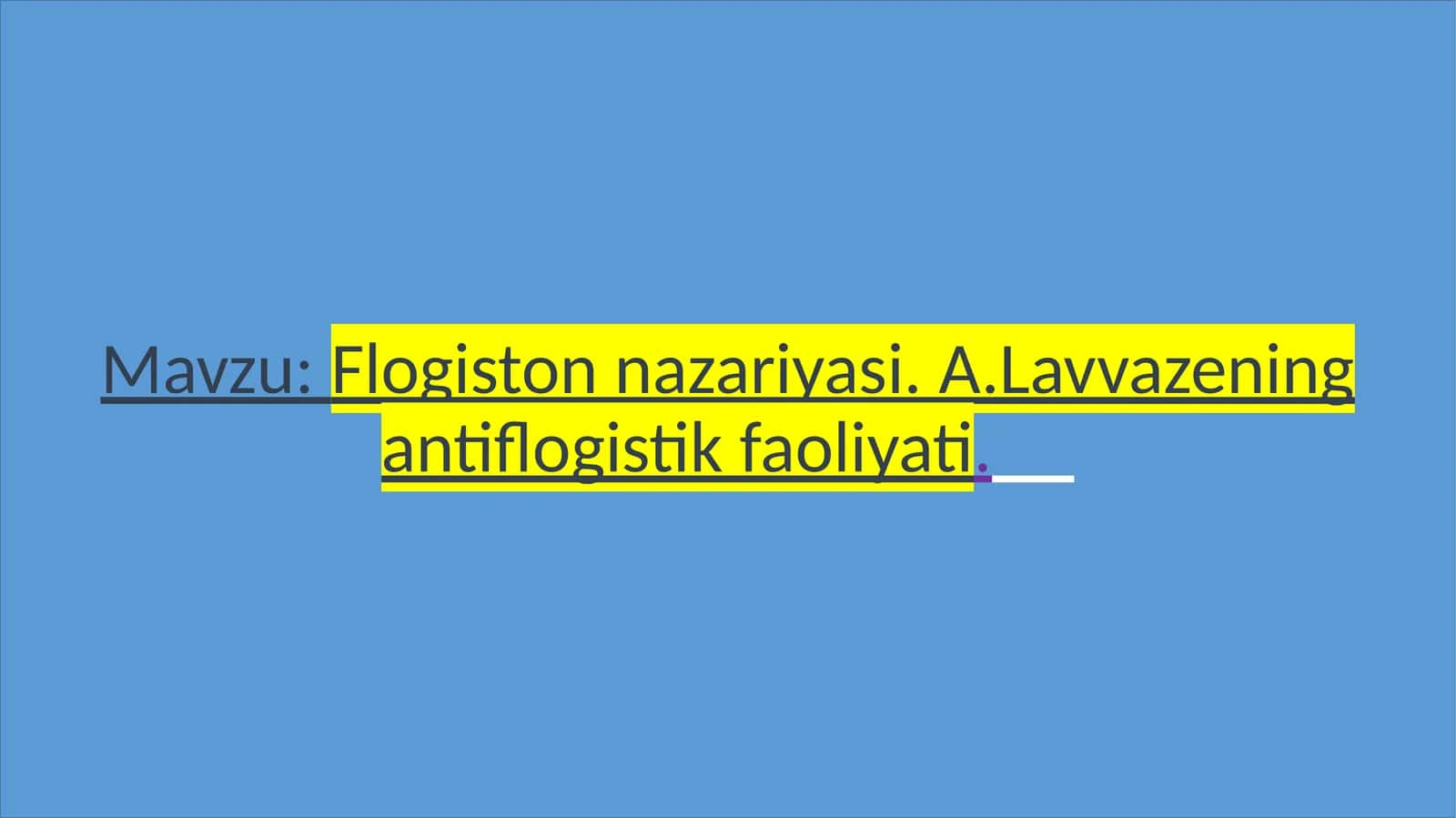 Flogiston nazariyasi 1