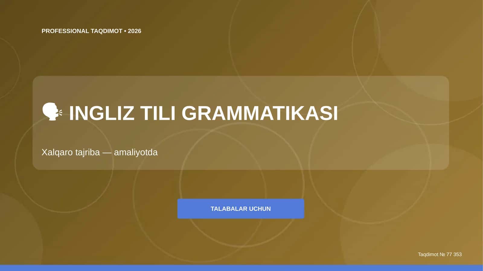 INGLIZ TILI GRAMMATIKASI 1