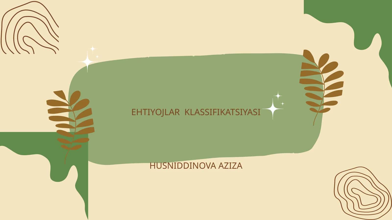 EHTIYOJLARKLASSIFIKATSIYASI 1