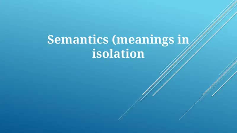 Semantics 1
