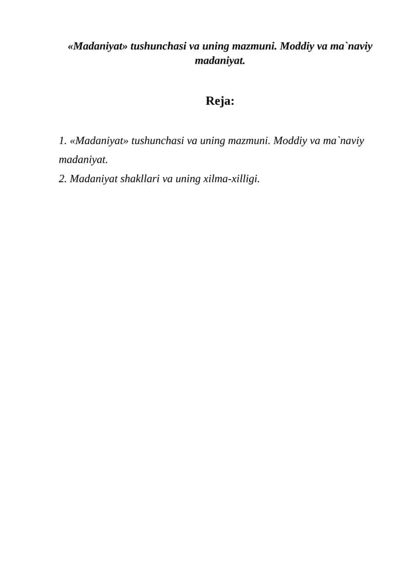 Madaniyat 1