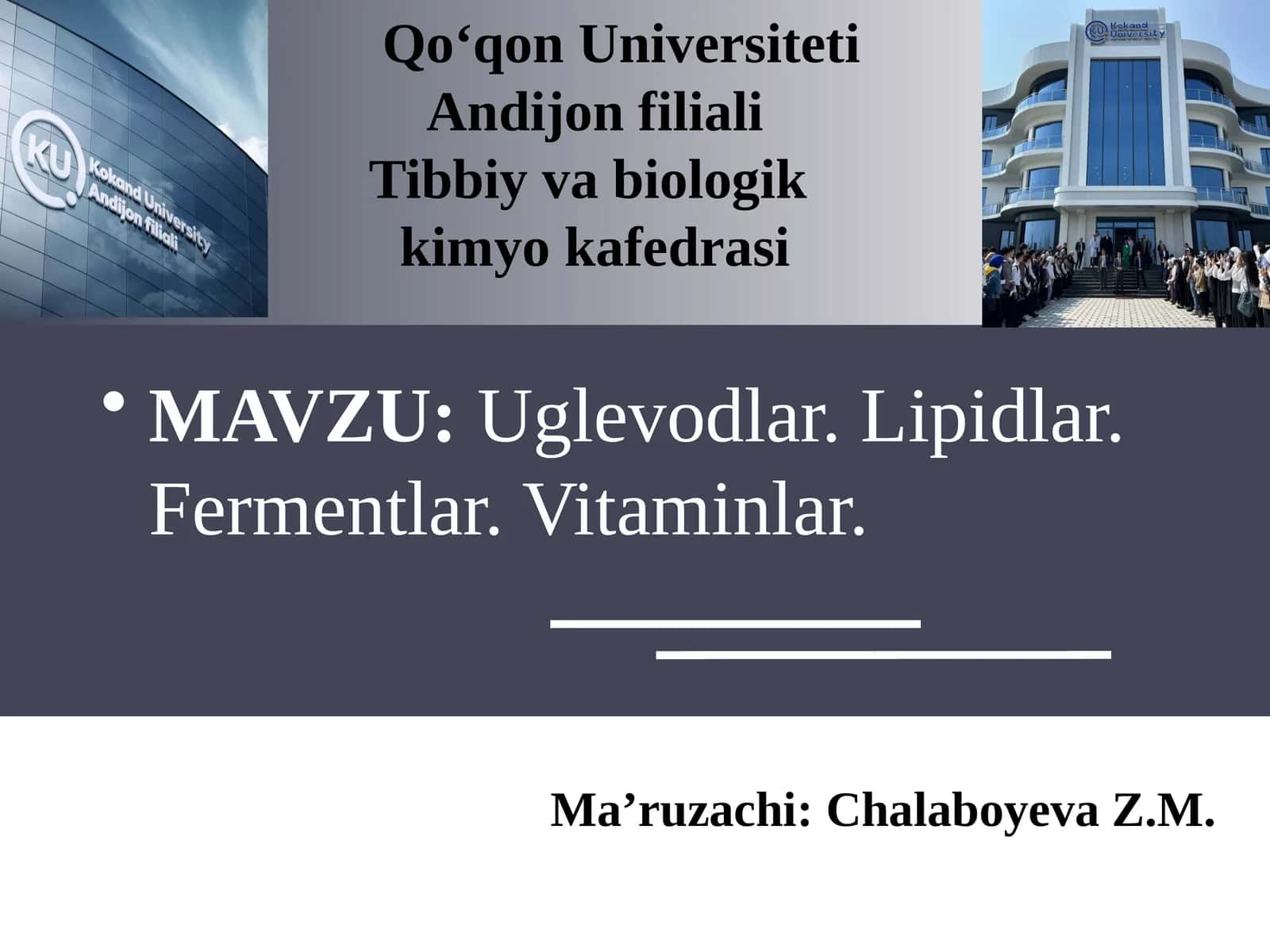 Uglevodlar.Lipidlar.Fermentlar.Vitaminlar 1