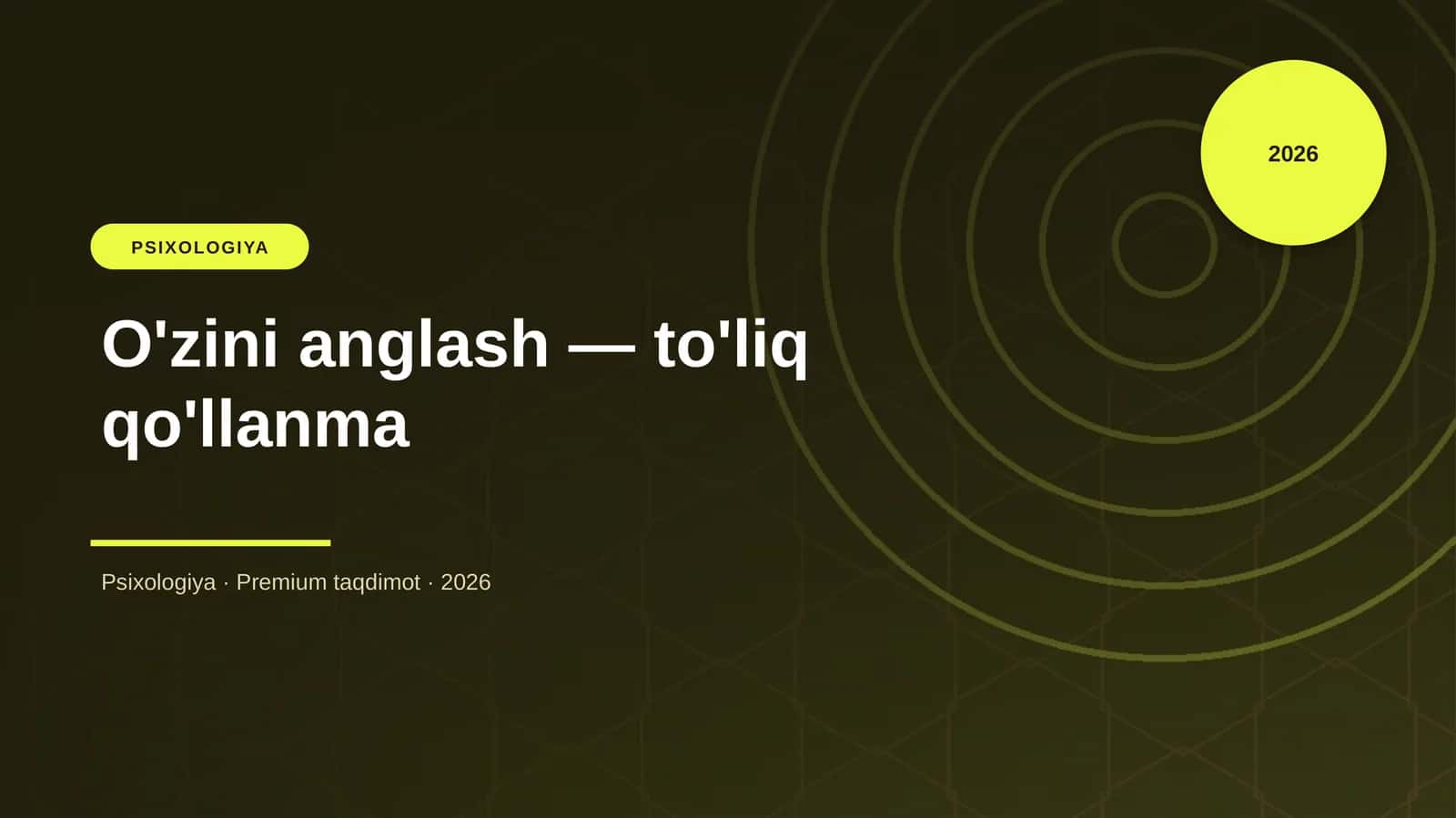 O'zini anglash — to'liq qo'llanma 1