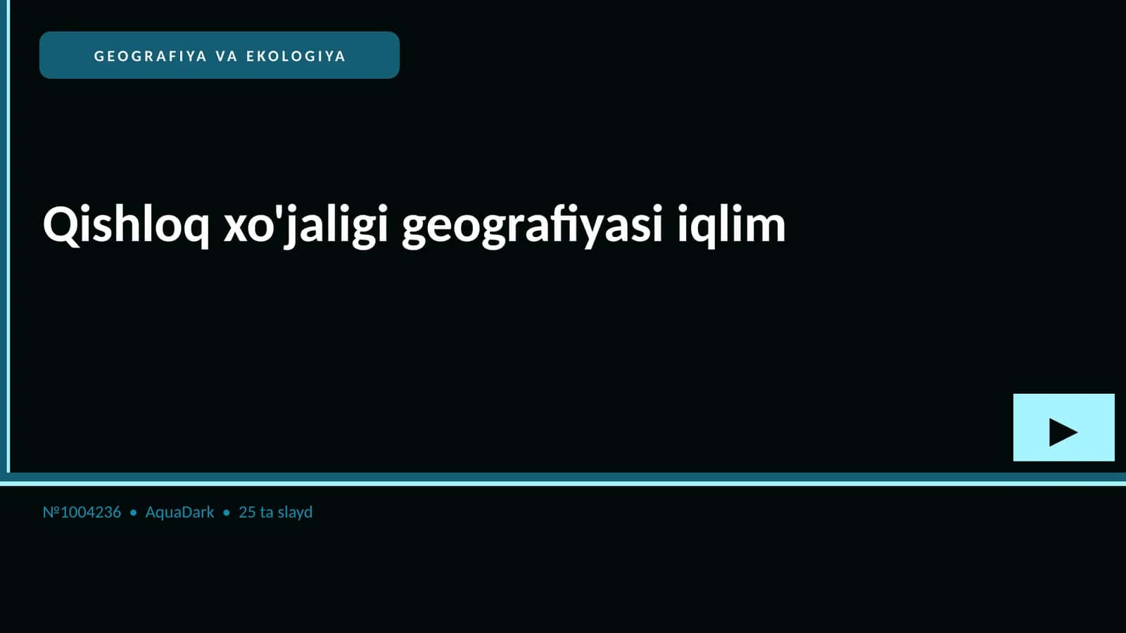 Qishloq xo'jaligi geografiyasi iqlim 1