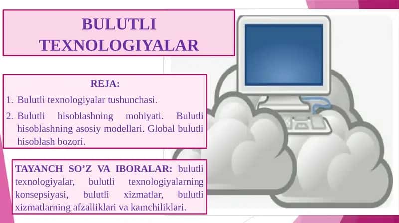 BULUTLI TEXNOLOGIYALAR 1