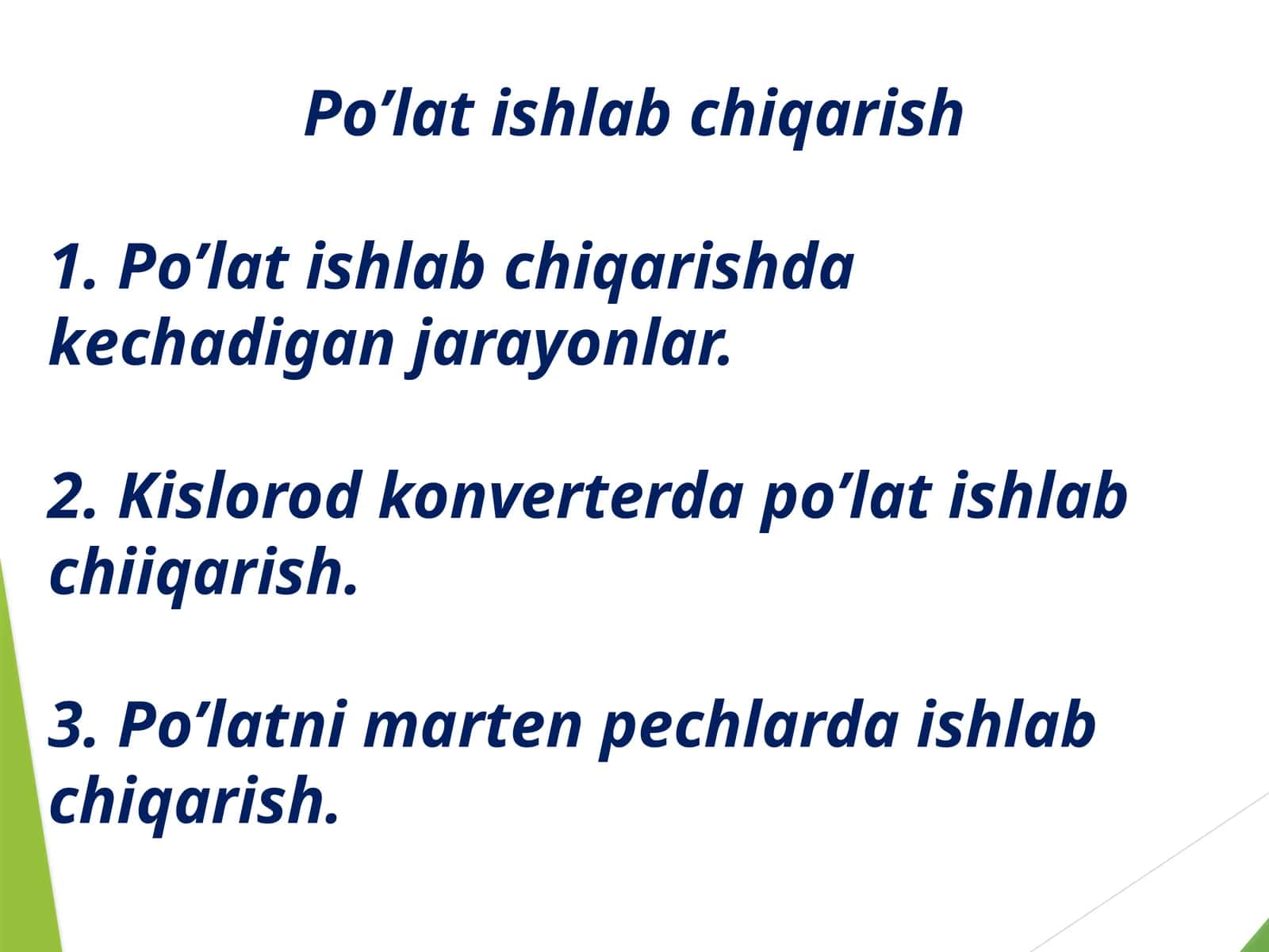 Po’lat ishlab chiqarish 1
