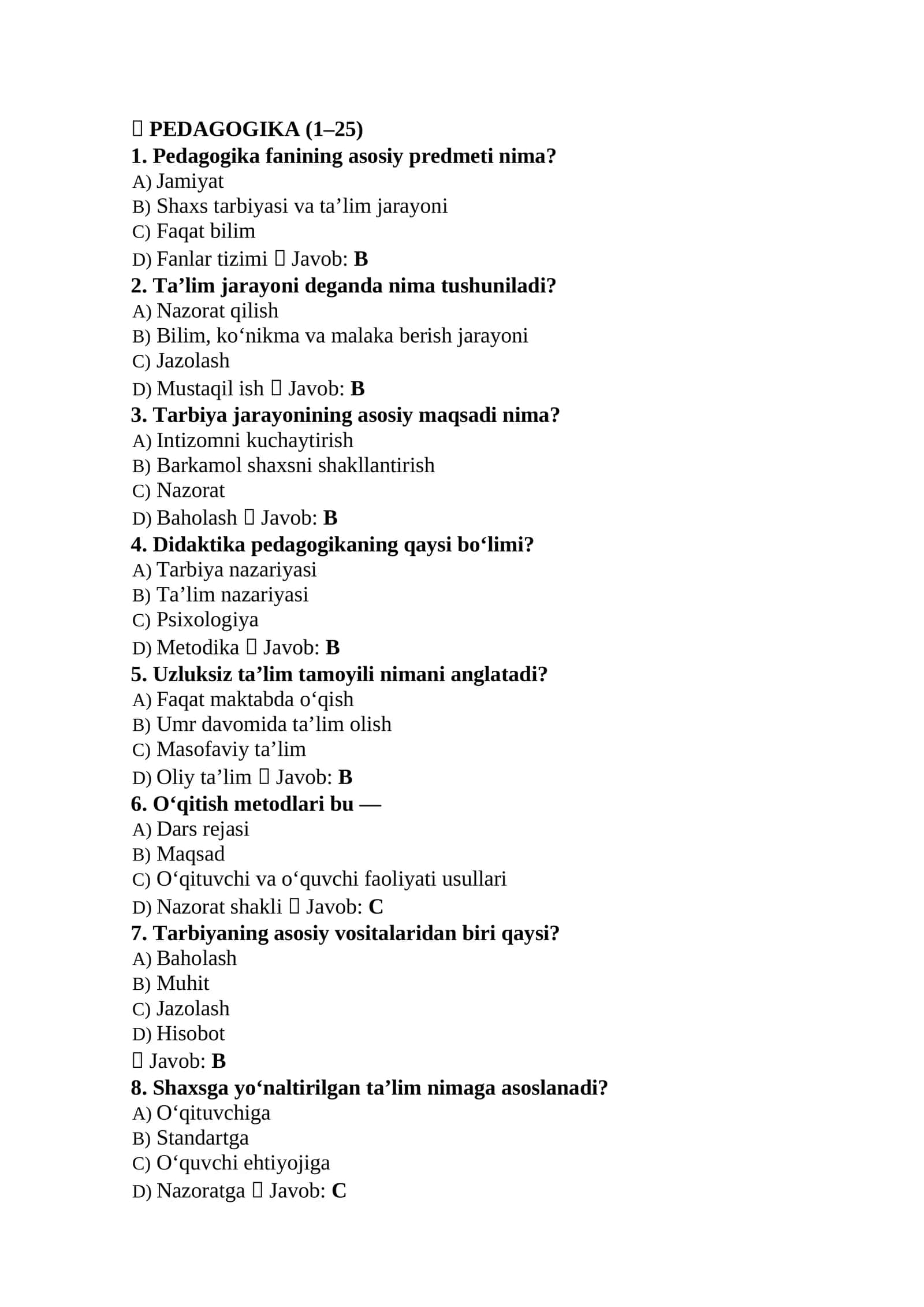 Maktab maslahatchisi lavozimi uchun 300 test 1