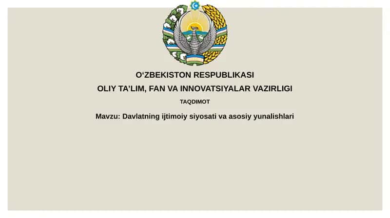 Davlatning ijtimoiy siyosati 1