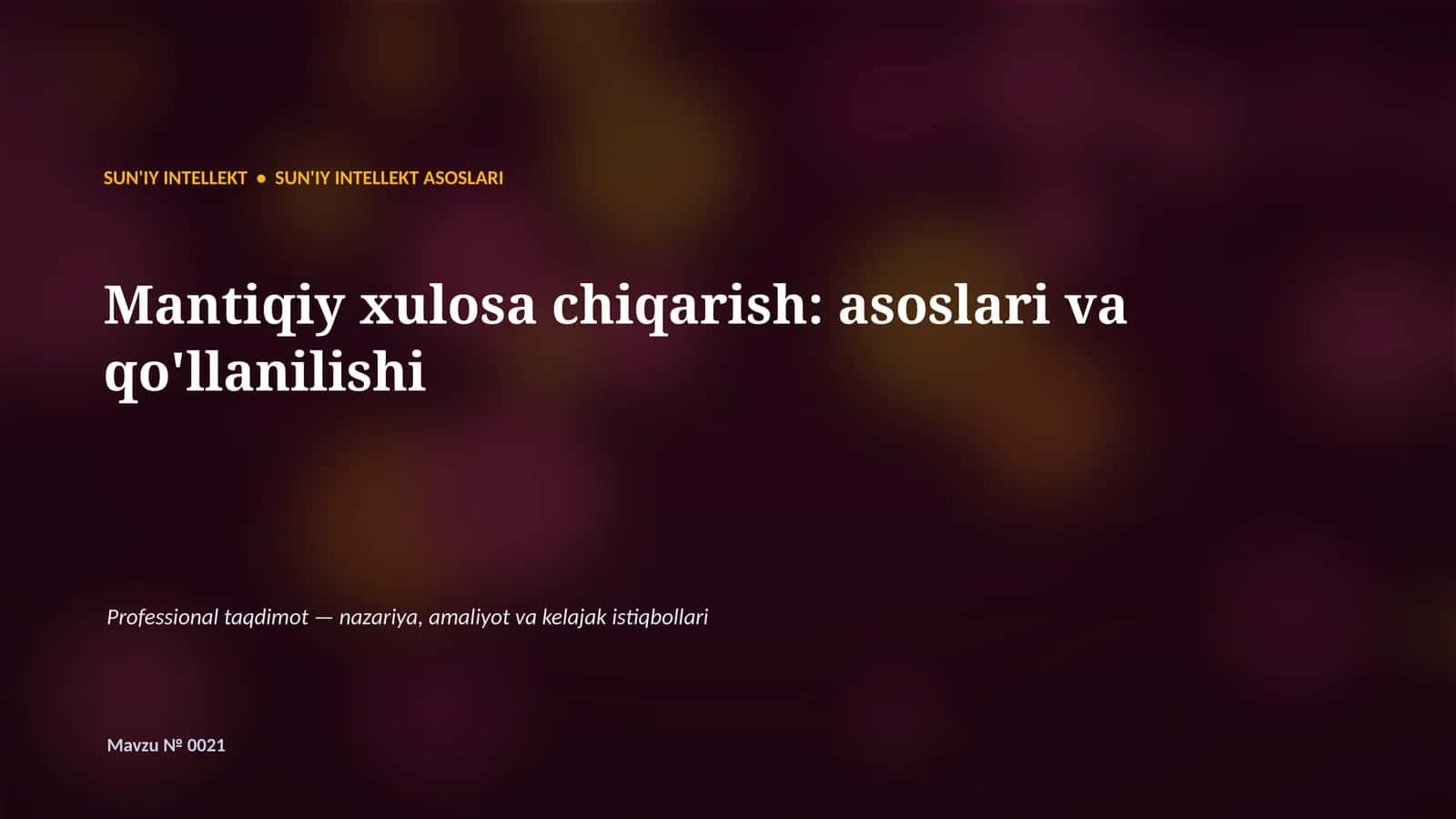 SUN'IY INTELLEKT ASOSLARI 1