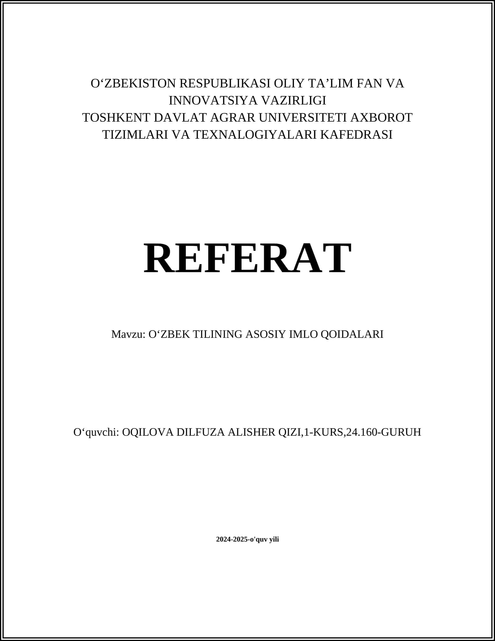 O‘ZBEK TILINING ASOSIY IMLO QOIDALARI 1