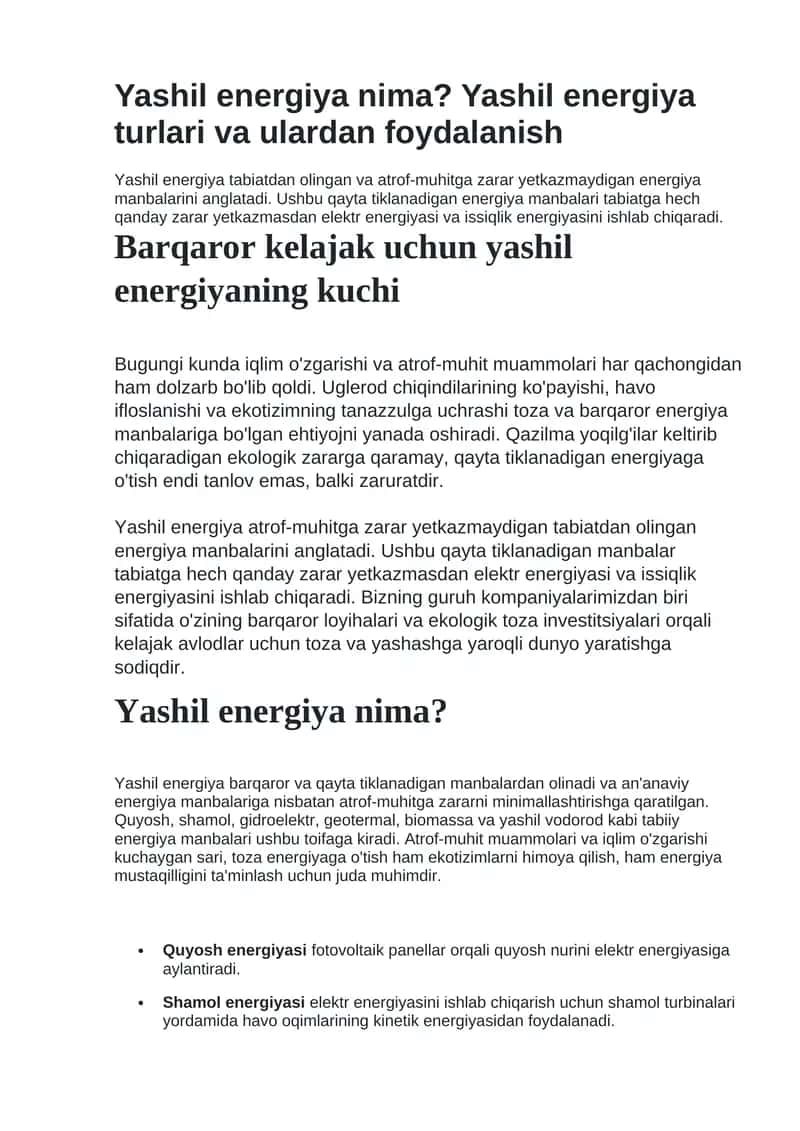 Yashil energiya 1