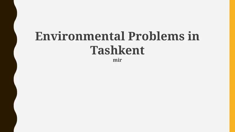 Tashkent's Environmental Challenges: A Pressing Overview 1