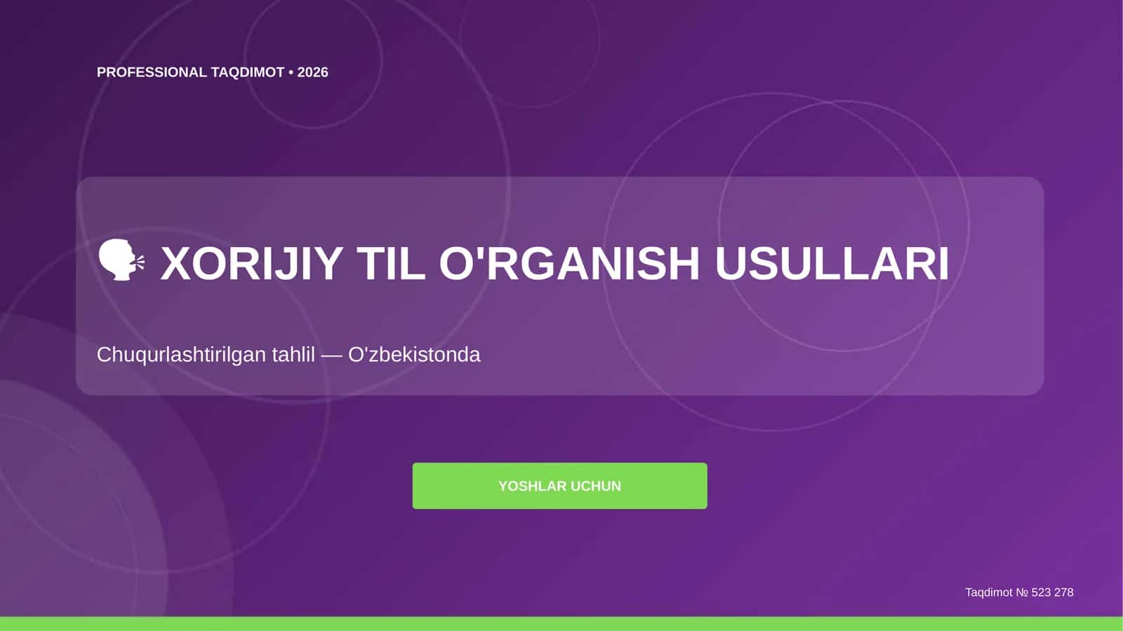 XORIJIY TIL O'RGANISH USULLARI 1