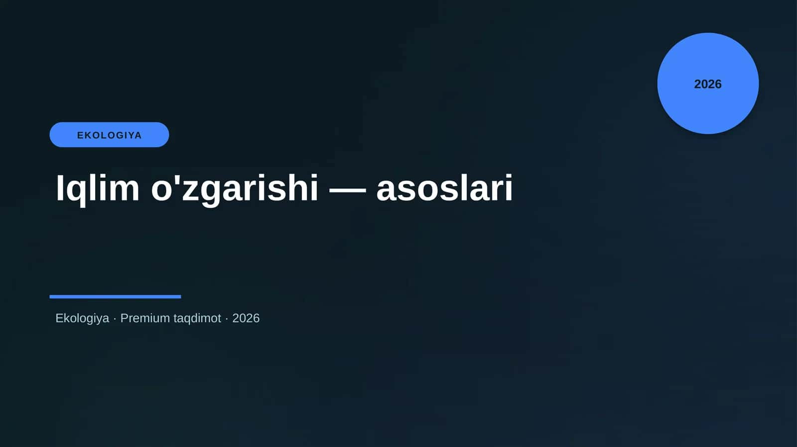 Iqlim o'zgarishi — asoslari 1
