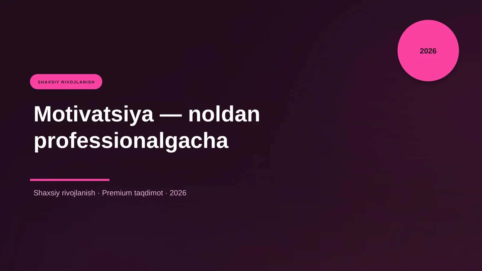 Motivatsiya — noldan professionalgacha 1