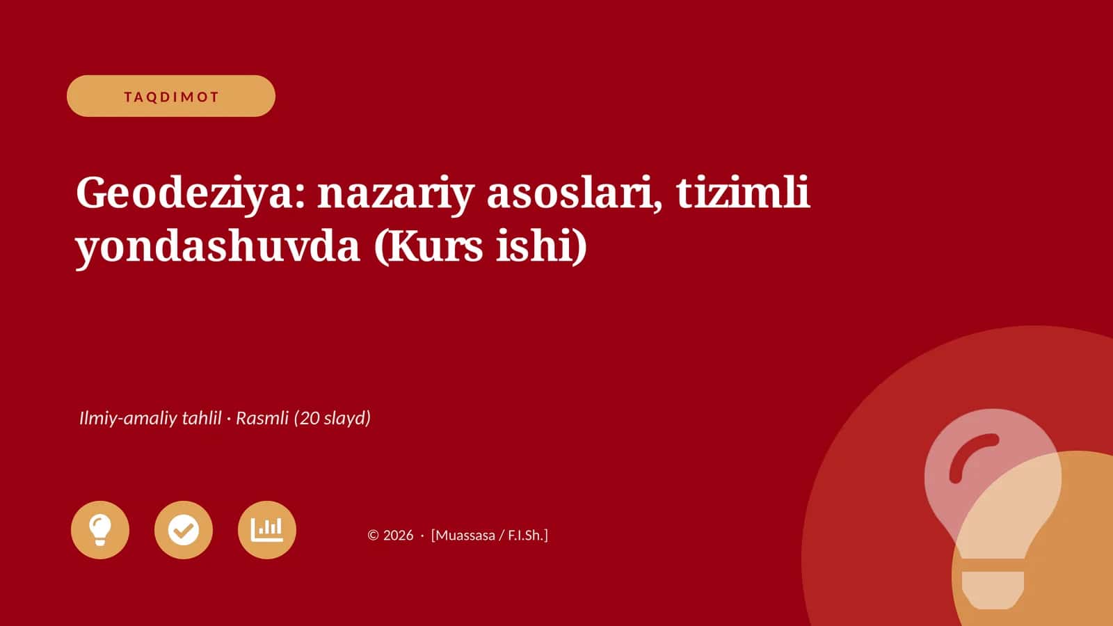 Geodeziya: nazariy asoslari, tizimli yondashuvda (Kurs ishi) 1