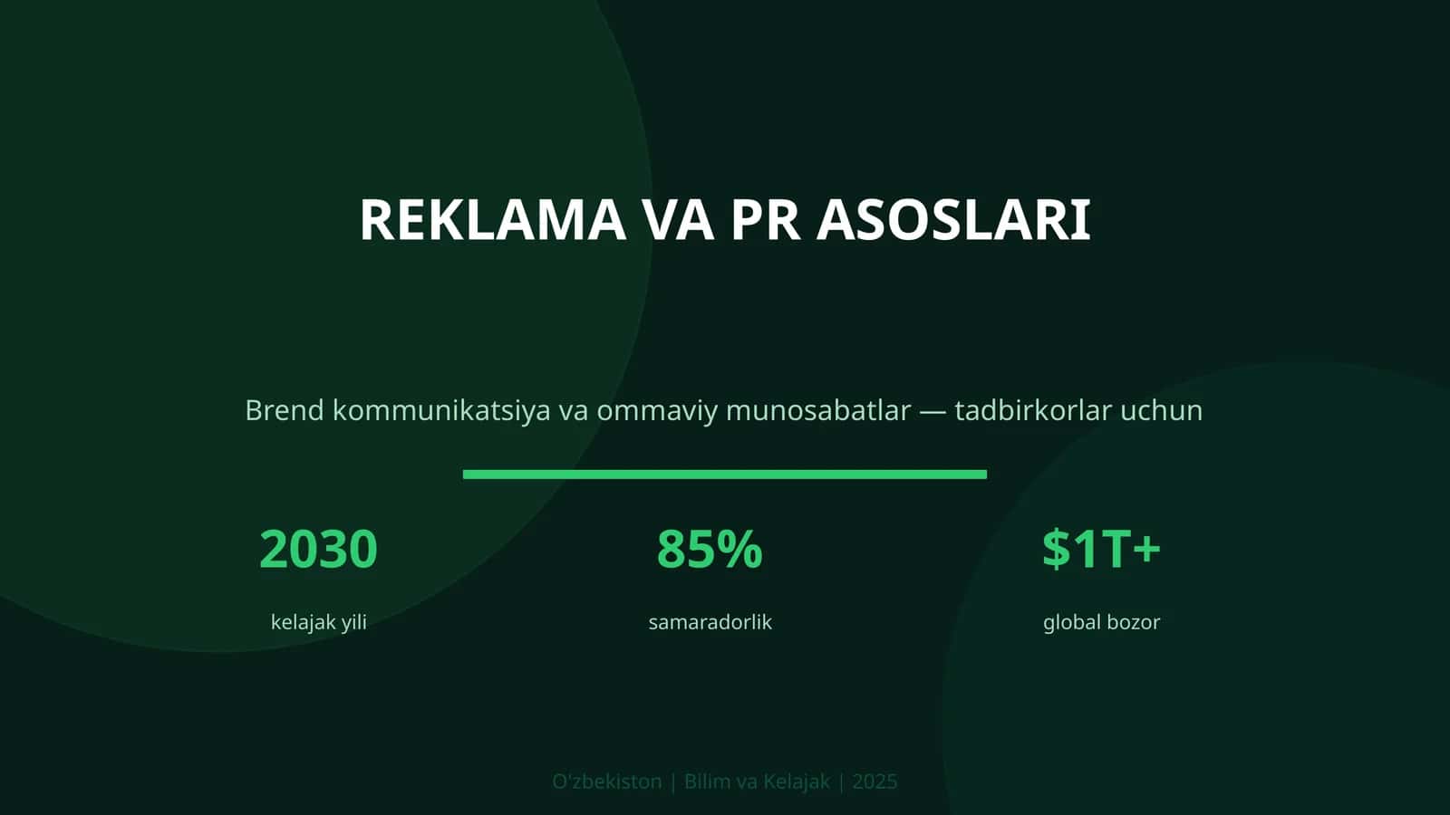 Reklama va PR asoslari 1