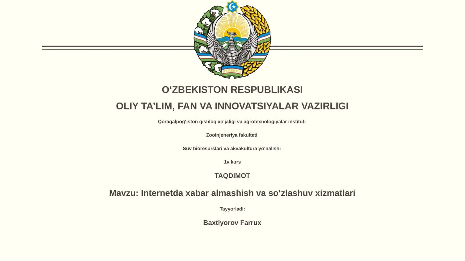 Internetda xabar almashish va soʻzlashuv xizmatlari 1