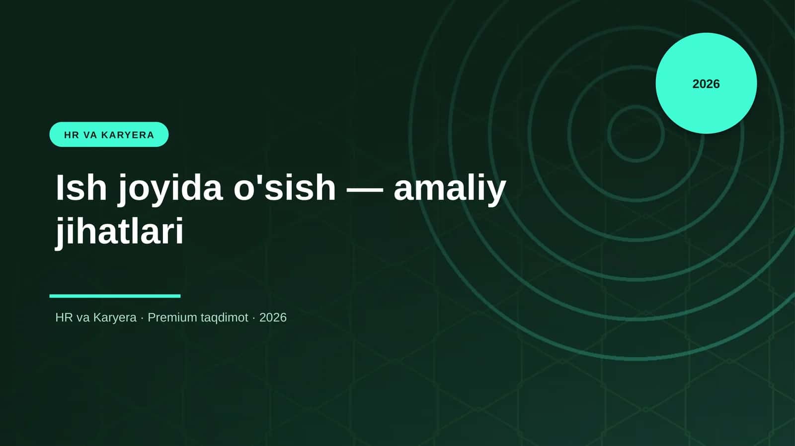 Ish joyida o'sish — amaliy jihatlari 1