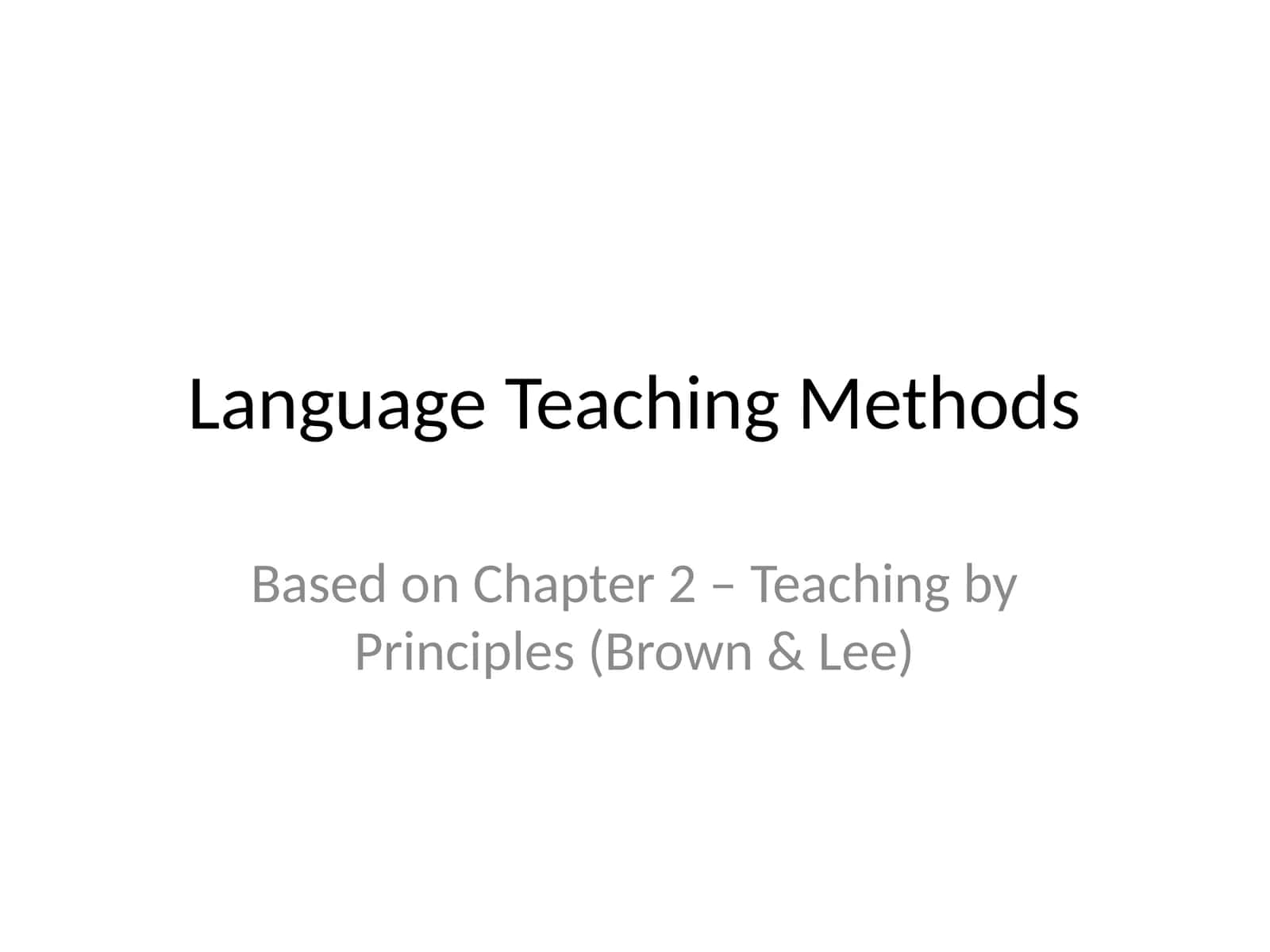 Language teaching methods 1
