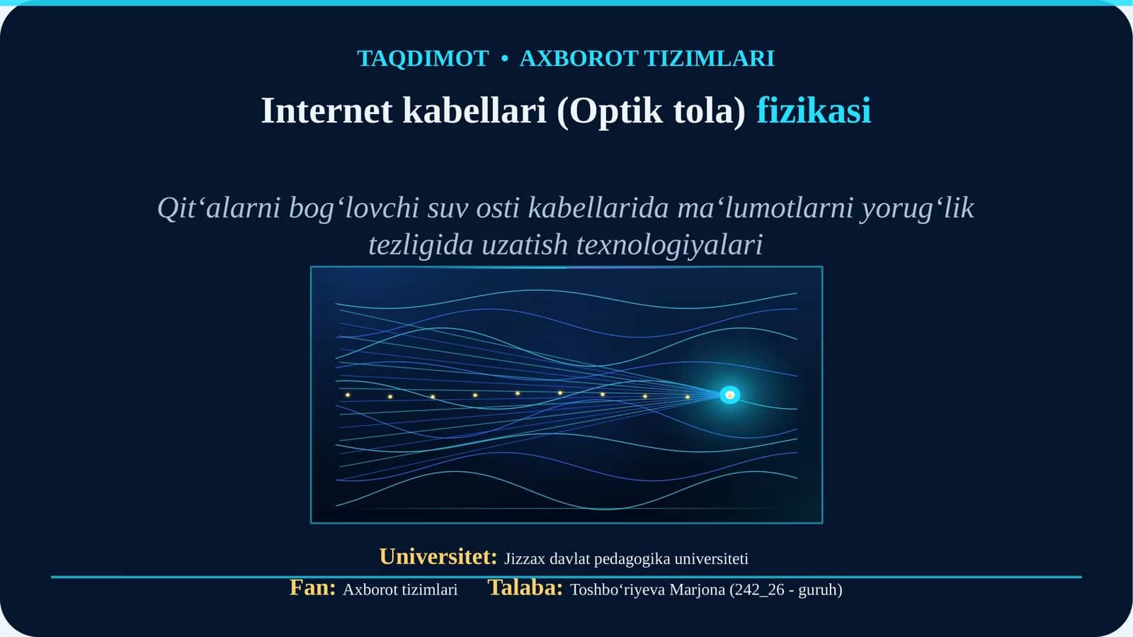 Internet kabellari (Optik tola)fizikasi 1