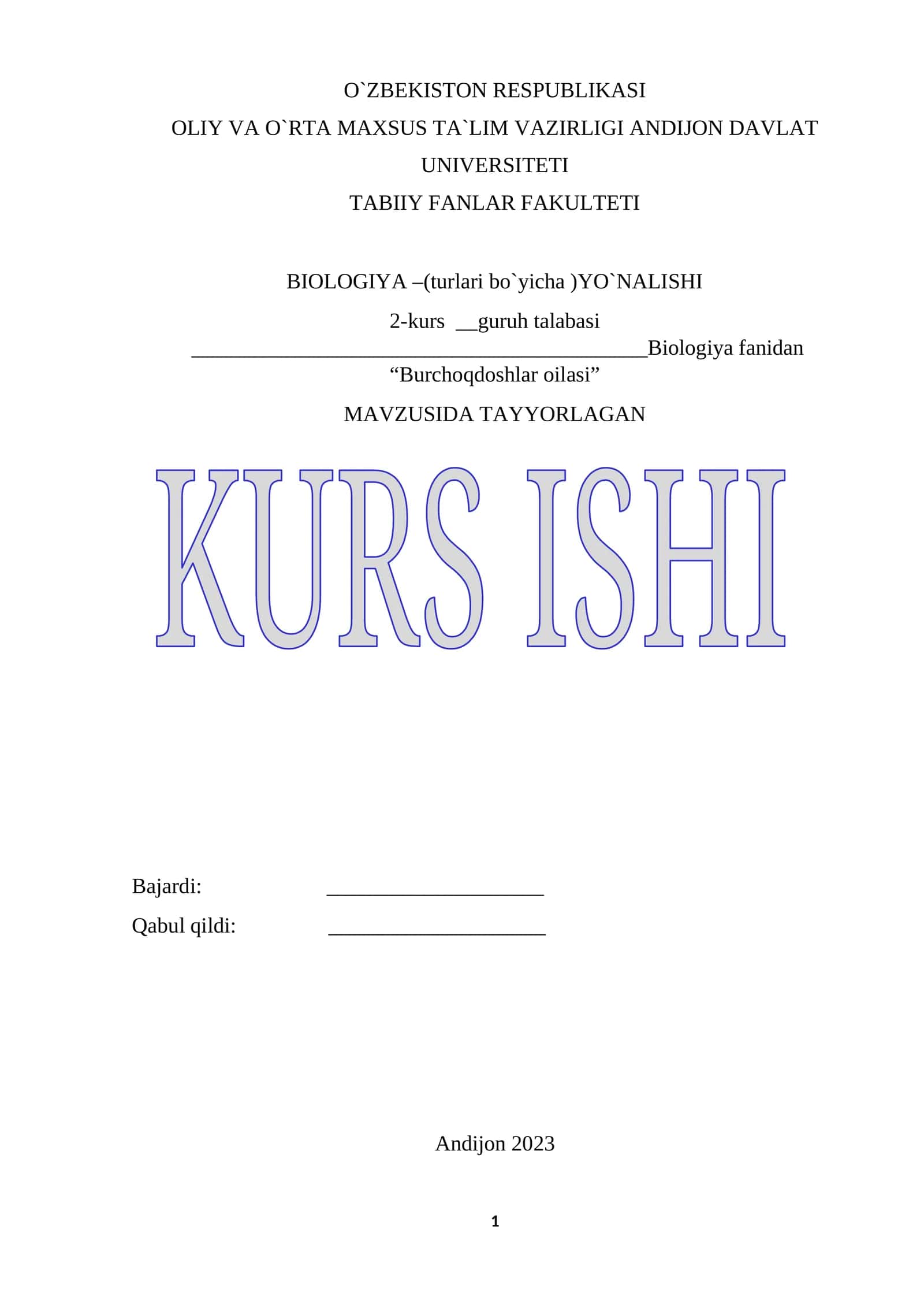 "Burchoqdoshlar oilasi" 1