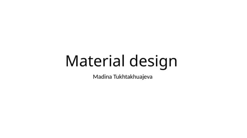 Material design 1