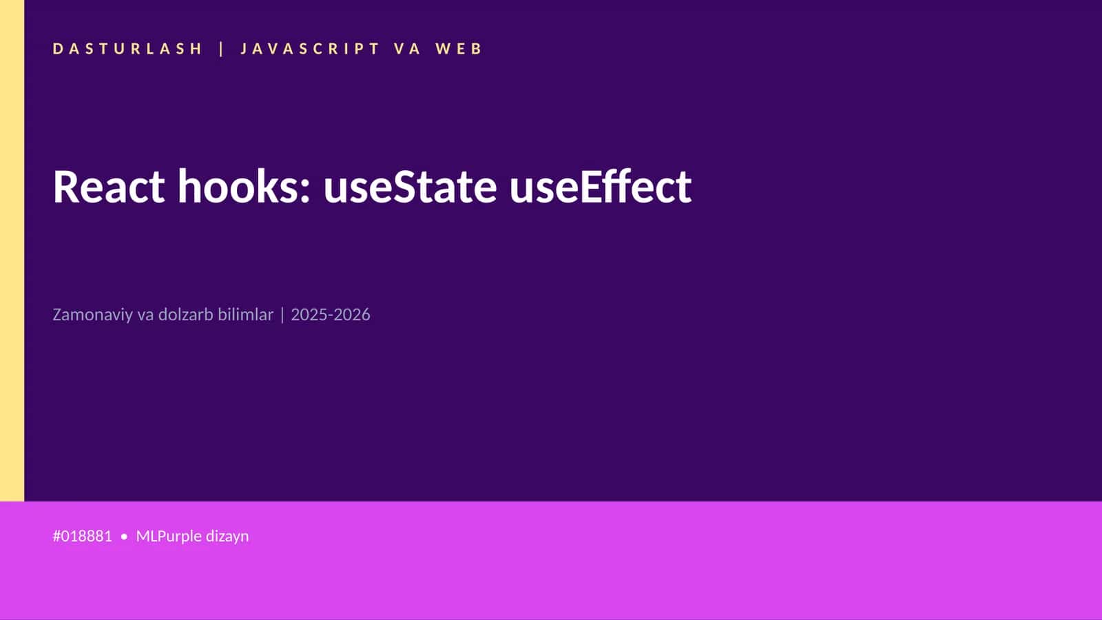 React hooks: useState useEffect 1