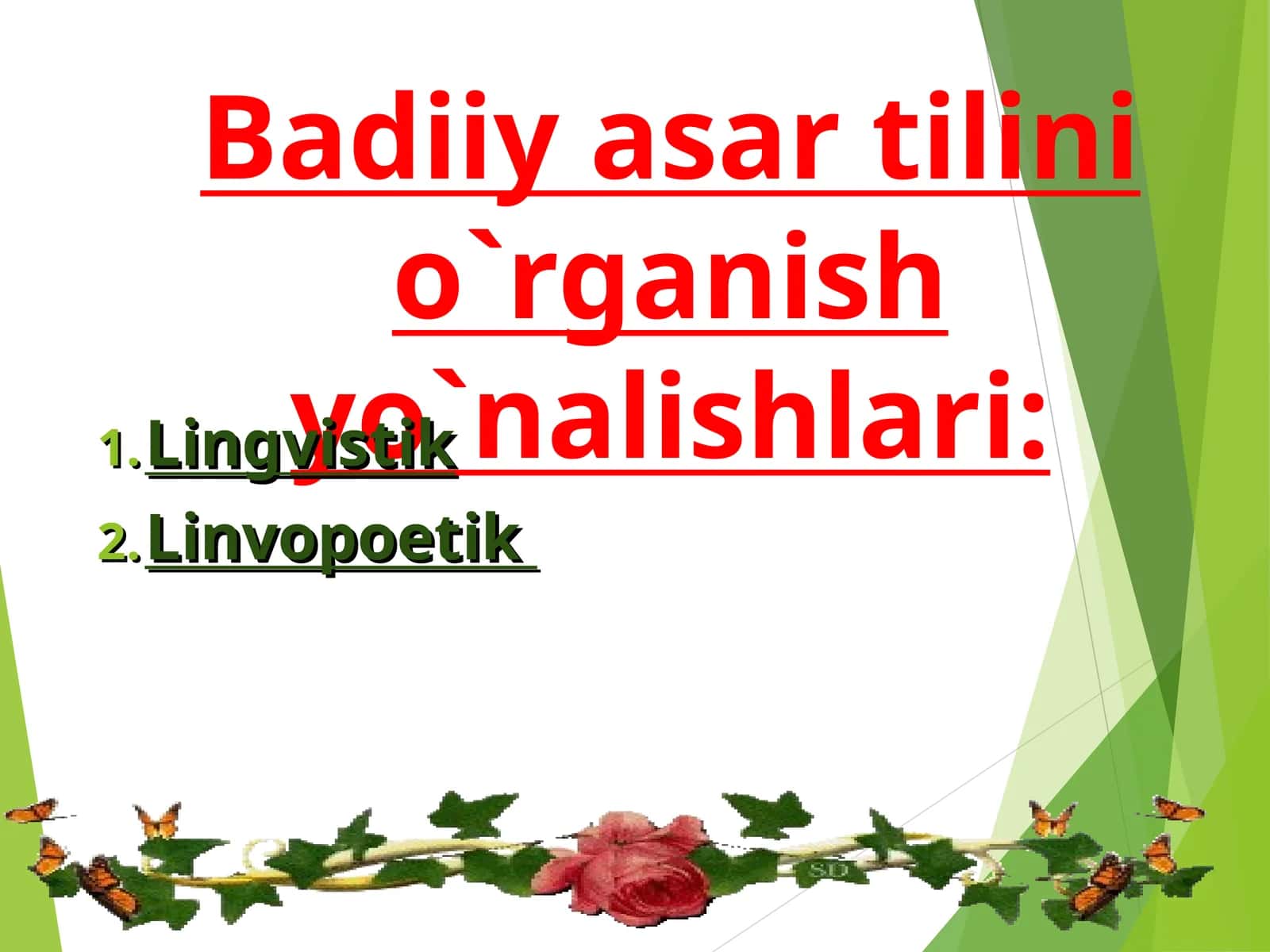 Badiiy asar tilini o`rganish yo`nalishlari 1