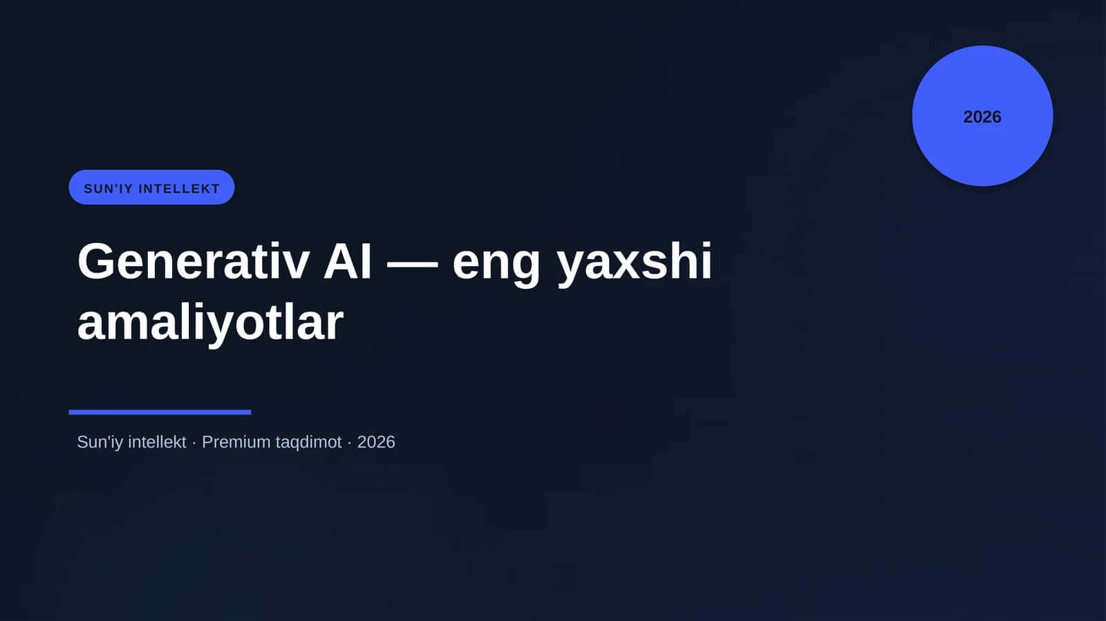 Generativ AI — eng yaxshi amaliyotlar 1