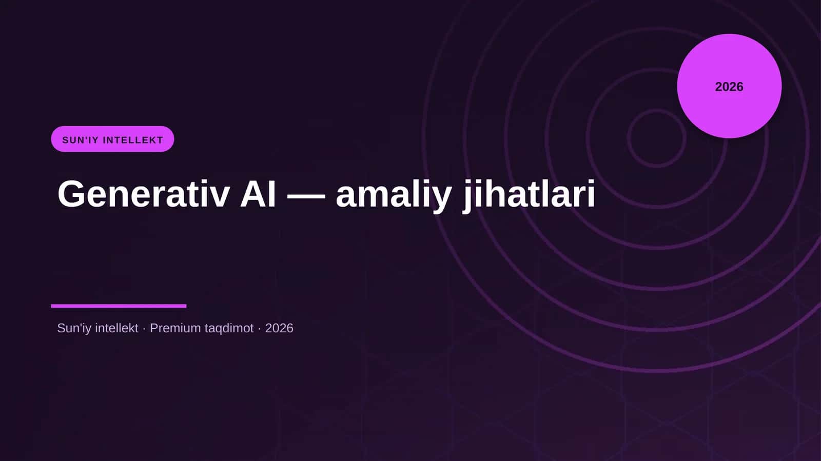 Generativ AI — amaliy jihatlari 1