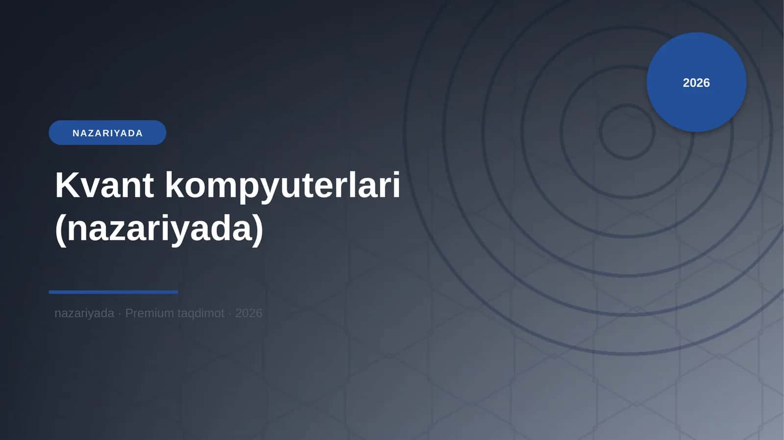 Kvant kompyuterlari (nazariyada) 1