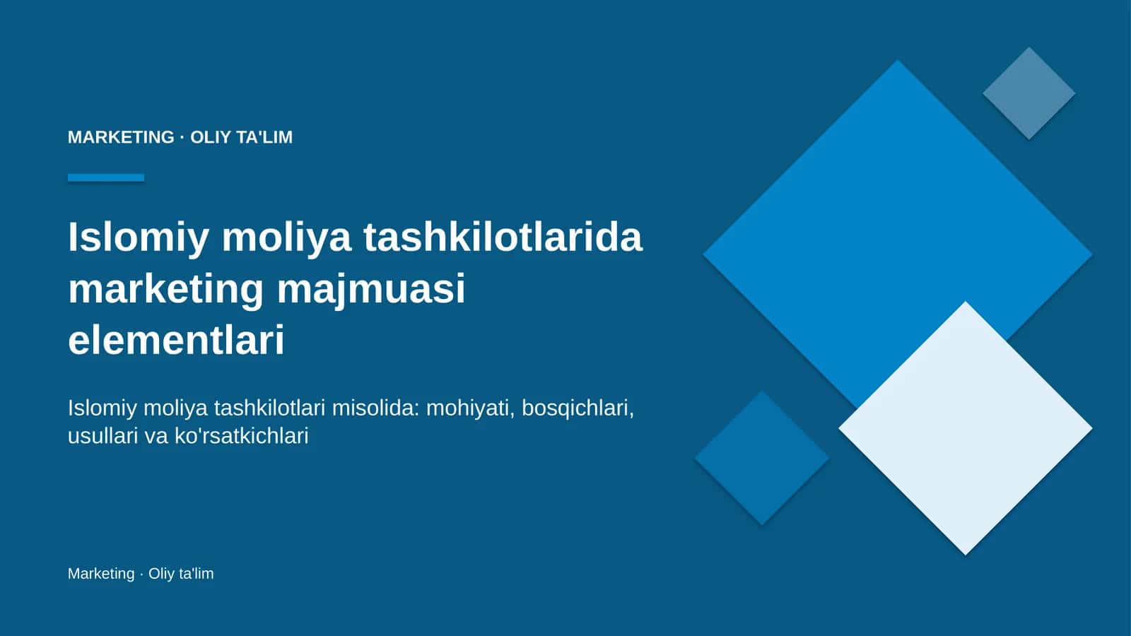 Islomiy moliya tashkilotlarida marketing majmuasi elementlari 1