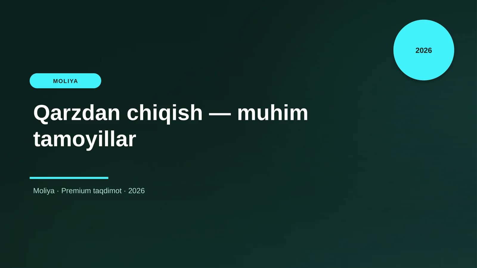 Qarzdan chiqish — muhim tamoyillar 1