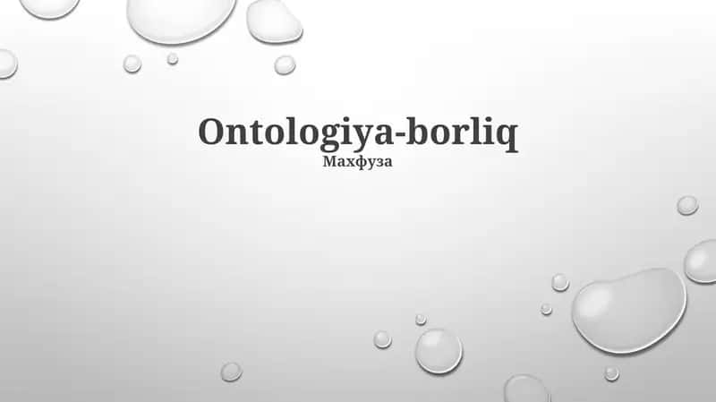 Ontologiya-borliq 1